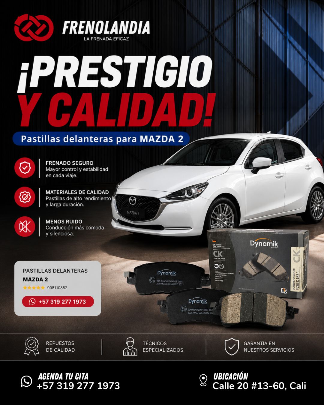 Pastillas de freno delanteras Mazda 2